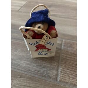 Vintage 1987 Miniature Paddington Bear Plush In Gift Bag Eden Toys 5" Tall